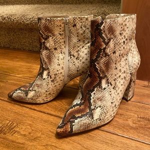 Charles David Snakeskin Booties
